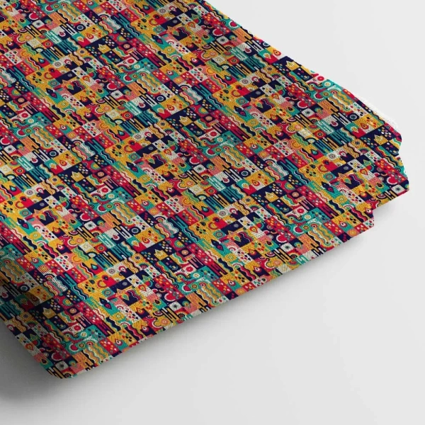 Arihant Creations Poly Rayon Digital Printed Fabric, Soft Fabric, , Durable, 44 Inches Width - Rayon
