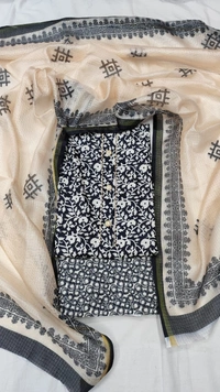 Arihant Creations Cotton Blend Printed Suit Set with Kota Doria Dupatta For Women’s Unstitched(Top 2.5m | Bottom 2.5m | Dupatta 2.25m)