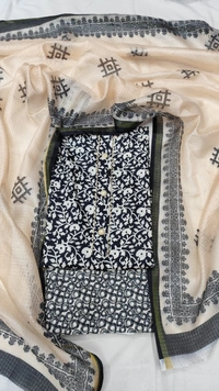 Arihant Creations Cotton Blend Printed Suit Set with Kota Doria Dupatta For Women’s Unstitched(Top 2.5m | Bottom 2.5m | Dupatta 2.25m)