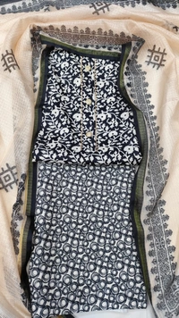 Arihant Creations Cotton Blend Printed Suit Set with Kota Doria Dupatta For Women’s Unstitched(Top 2.5m | Bottom 2.5m | Dupatta 2.25m)