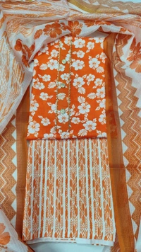 Arihant Creations Cotton Blend Printed Suit Set with Kota Doria Dupatta For Women’s Unstitched(Top 2.5m | Bottom 2.5m | Dupatta 2.25m)