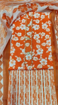 Arihant Creations Cotton Blend Printed Suit Set with Kota Doria Dupatta For Women’s Unstitched(Top 2.5m | Bottom 2.5m | Dupatta 2.25m)