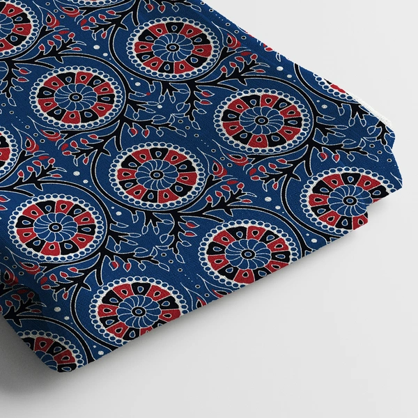 Arihant Creations Poly Cotton Digital Printed Fabric | 44 Width, Unstitched - Poly Cotton