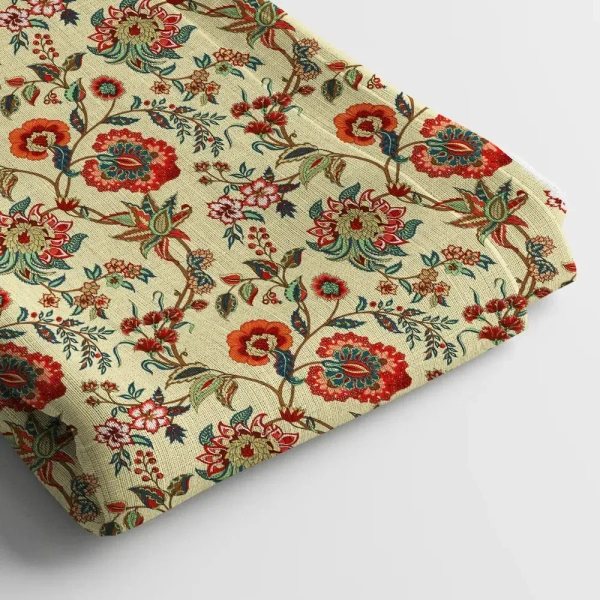 Arihant Creations Muslin Digital Printed Fabric  | Poly Blend, 44 Width, Unstitched - Muslin
