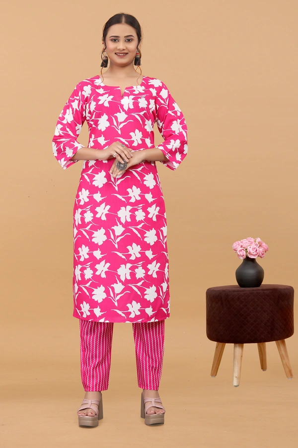 Arihant Creations Women's Cotton Digital Printed Kurta Pant Set - Breathable, Soft & Ready-to-Wear - L