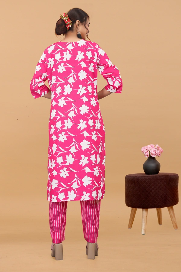 Arihant Creations Women's Cotton Digital Printed Kurta Pant Set - Breathable, Soft & Ready-to-Wear - L