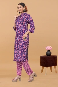 Arihant Creations Women's Cotton Digital Printed Kurta Pant Set - Soft, Breathable & Ready-to-Wear - L