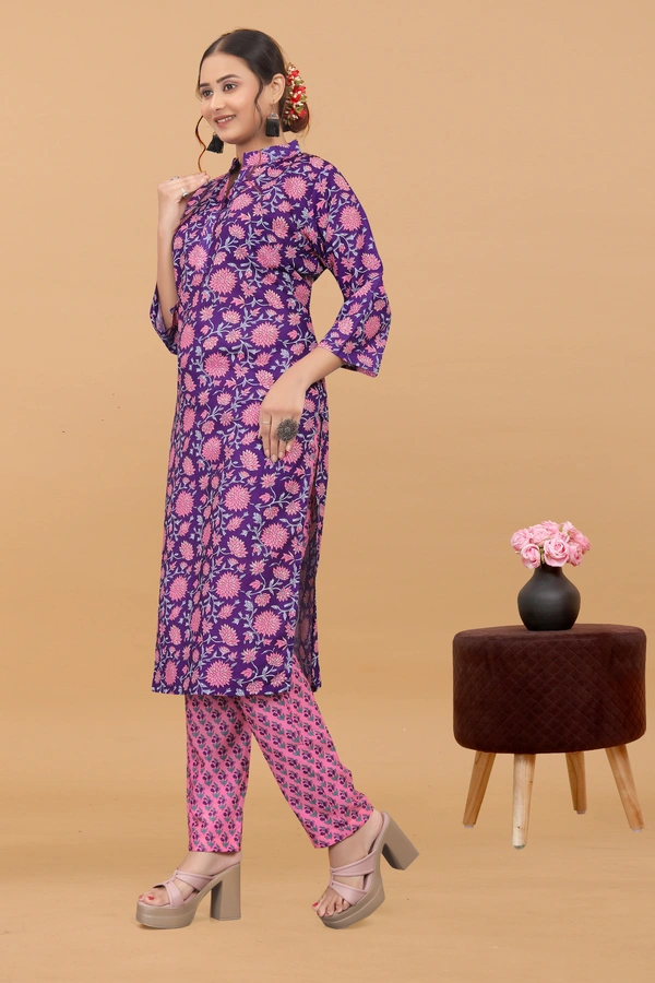 Arihant Creations Women's Cotton Digital Printed Kurta Pant Set - Soft, Breathable & Ready-to-Wear - L