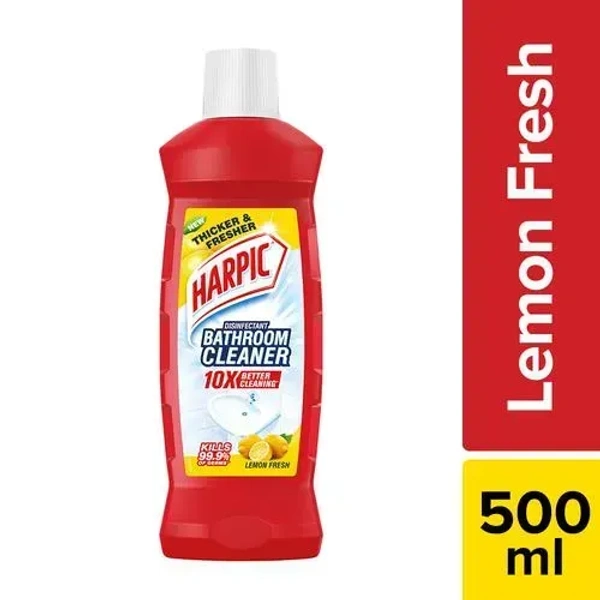 Harpic Disinfectant Bathroom Cleaner Liquid, Lemon, 500 ml - 500 ml
