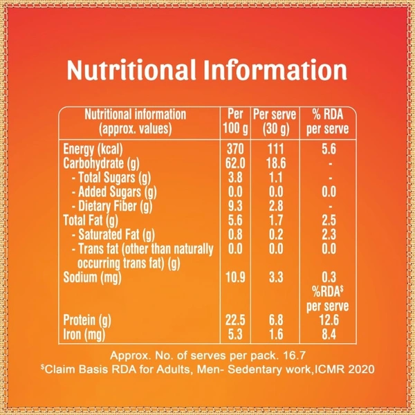 Aashirvaad, 100% Chana Dal Besan, 500g - 500 Gm