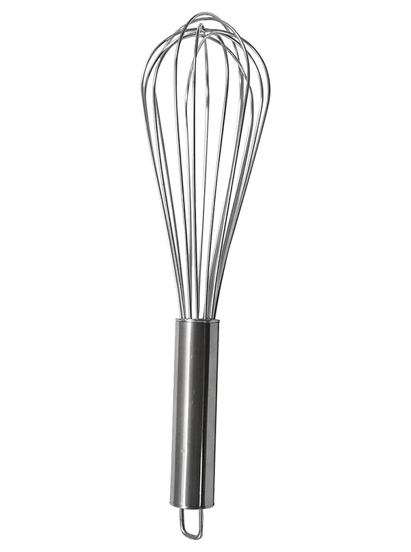 Home Multiuses Stainless Steel Kitchen Utensil Balloon Shape Wire Whisk, Egg Beater, Kitchen Tool, 20cm (Silver)