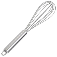 Home Multiuses Stainless Steel Kitchen Utensil Balloon Shape Wire Whisk, Egg Beater, Kitchen Tool, 20cm (Silver)