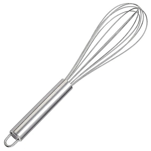 Home Multiuses Stainless Steel Kitchen Utensil Balloon Shape Wire Whisk, Egg Beater, Kitchen Tool, 20cm (Silver)