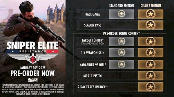 SNIPER ELITE RESISTANCE DELUXE EDITION (Steam Account) (PC) - OFFLINE ACTIVATION