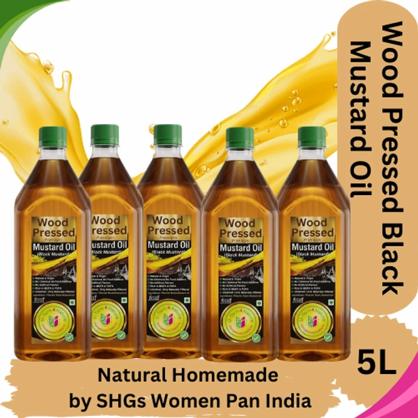 Wood Pressed Black Mustard Oil- Simply Homemade - 1LX5
