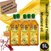 Wood-Cold Pressed Yellow Mustard Oil, 100% Natural - 1LX5
