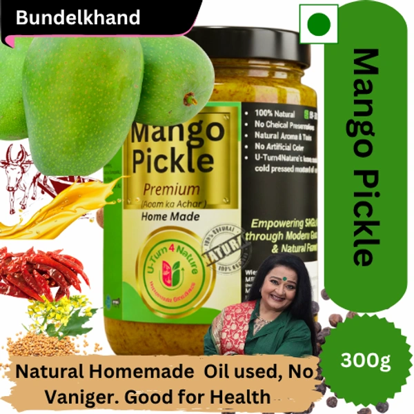 Homemade Mango Pickle - 500g, Glass Jar