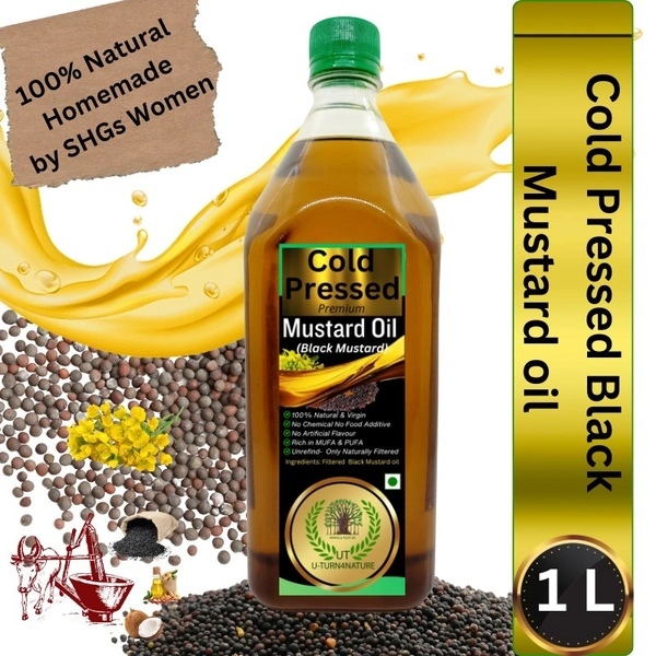 Cold-Pressed Black Mustard Oil, Homemade - 1L