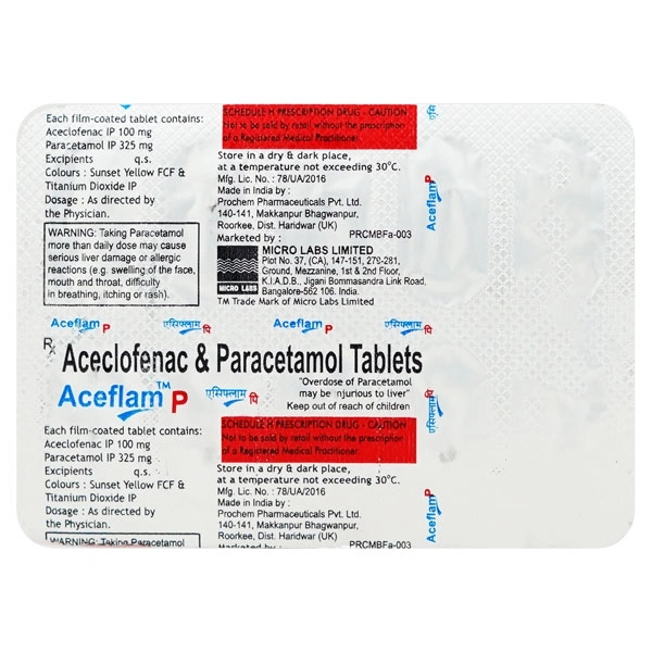 Aceflam P 100mg/325mg Tablet