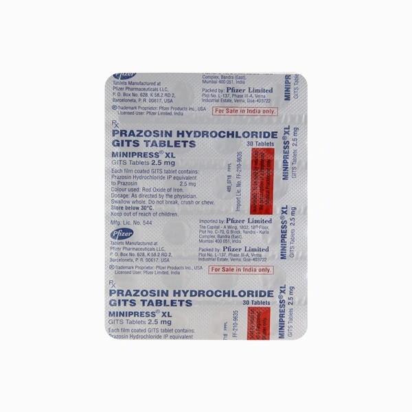 Minipress XL 2.5mg Tablet