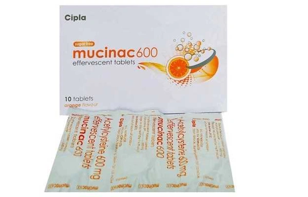 Mucinac 600 Effervescent Tablet Orange Sugar Free