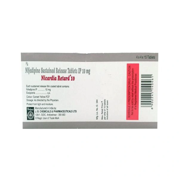 Nicardia Retard 10 Tablet