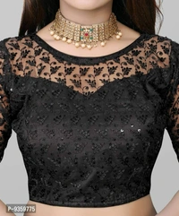 100618 Net Blause With Design Stiching - M