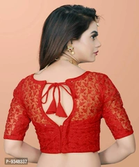 100619 Net Blause With Design Stiching - L