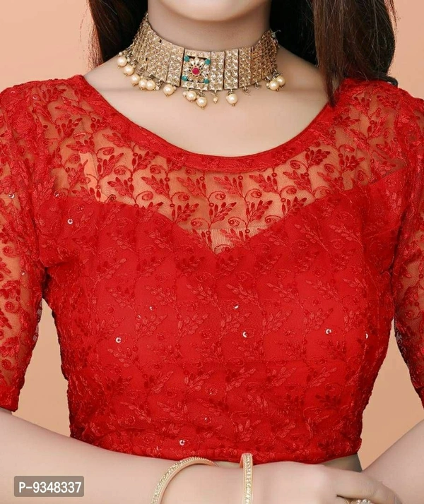 100619 Net Blause With Design Stiching - Xl