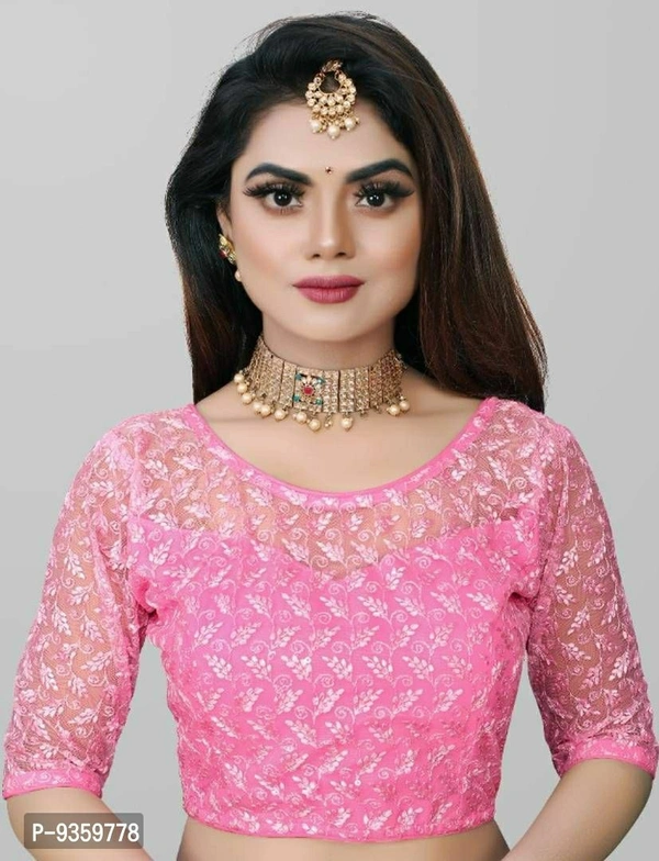 100622 Net Blause With Design Stiching - M