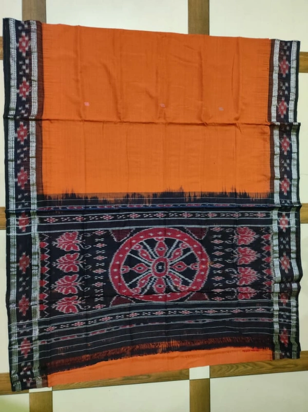 100642 Handloom cotton pasapali border konark ancahl design handloom cotton saree
