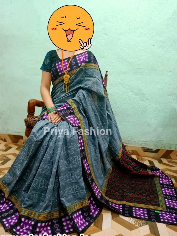 100875 Sambalpuri Patchwork Saree - Martini