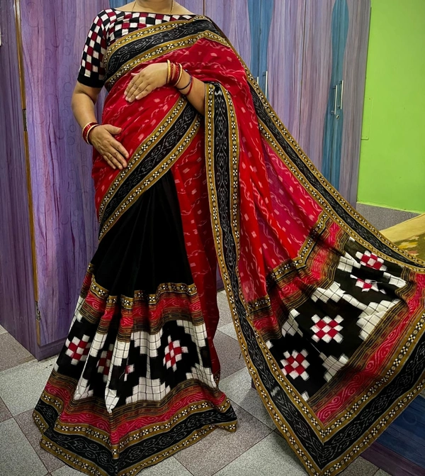 100936 Sambalpuri pach work saree