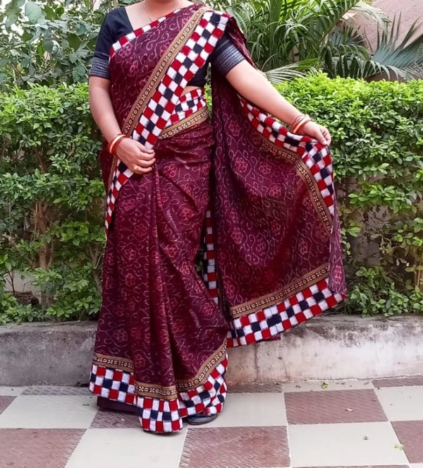 100943 Sambalpuri pach work saree