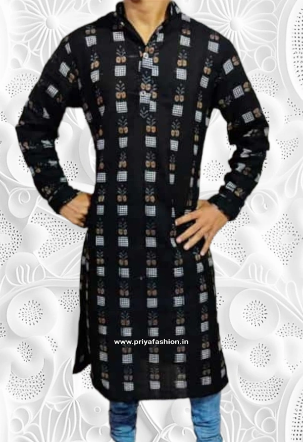 100970 Sambalpuri Cotton Long Kurta , Dhila - 40