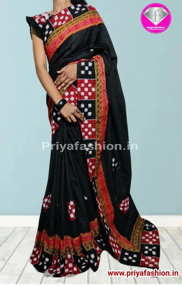 101032 Sambalpuri Handloom Patchwork Saree With Blause