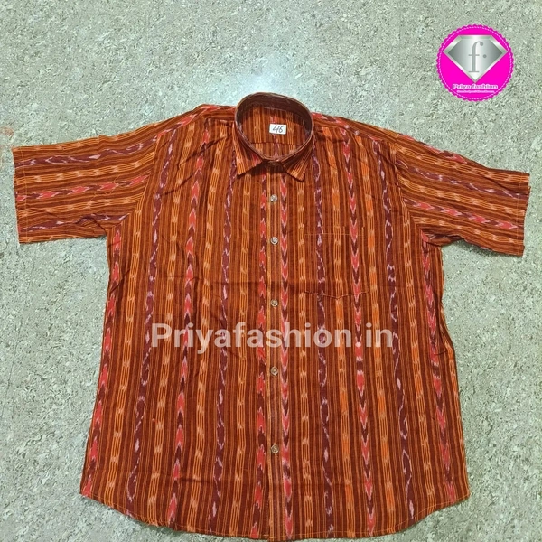 101038 Sambalpuri Handloom Cotton Half Shirt - 40