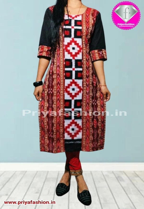 101044 Sambalpuri Handloom Stiching Kurti - 32 Chest