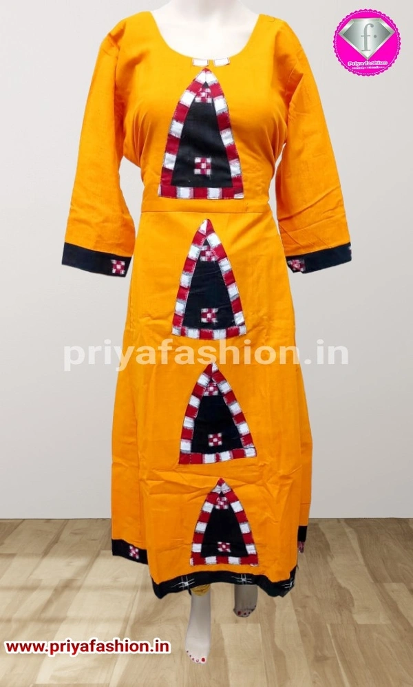 101060 Sambalpuri Handloom Cotton Design Kurti - 38 Chest