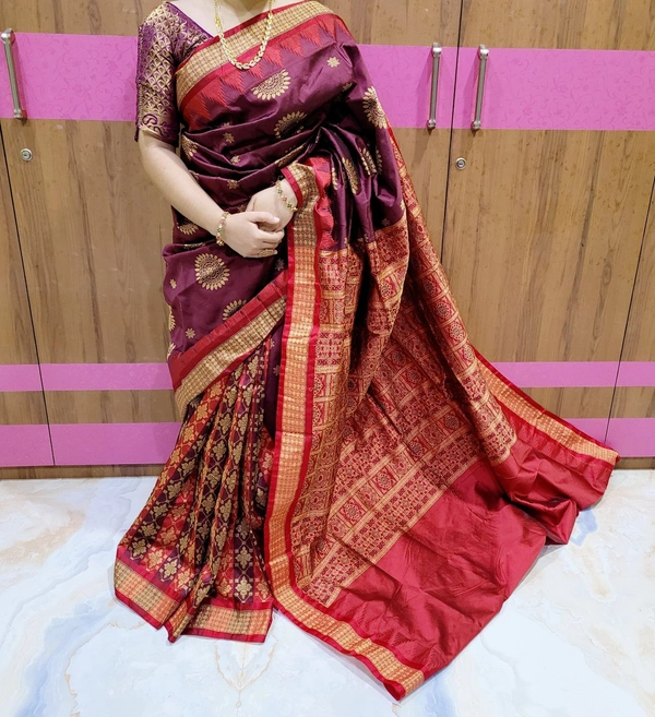 101338 Silk Pata Saree With Blouse