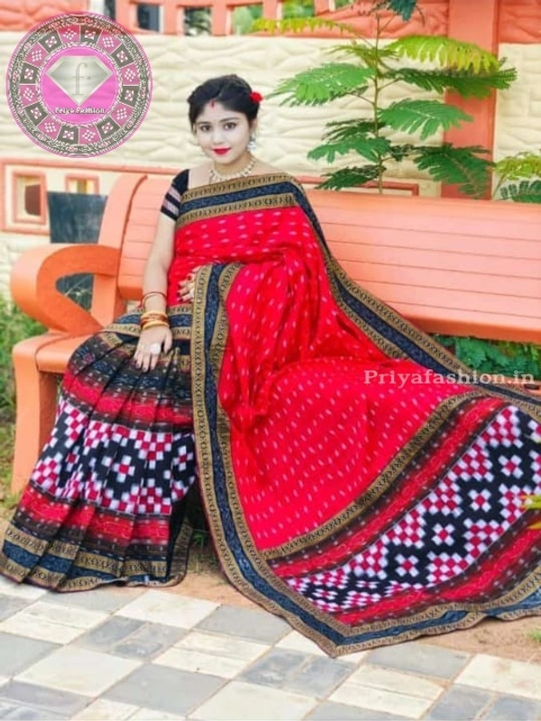 101552 Sambalpuri Handloom Patchwork Saree With Blause