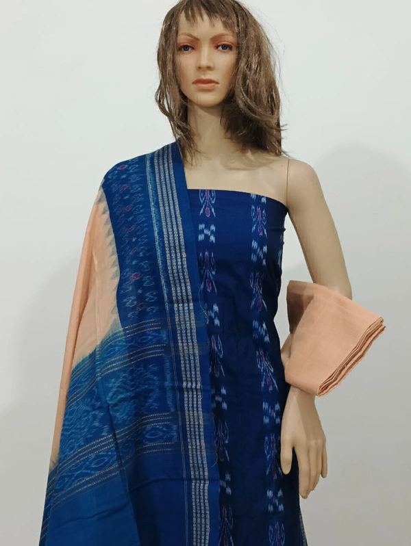 101657 Sambalpuri Handloom Cotton Dress Material With Dupatta