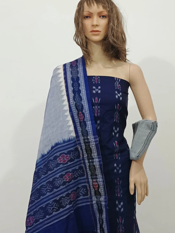 101666 Sambalpuri Handloom Cotton Dress Material With Dupatta