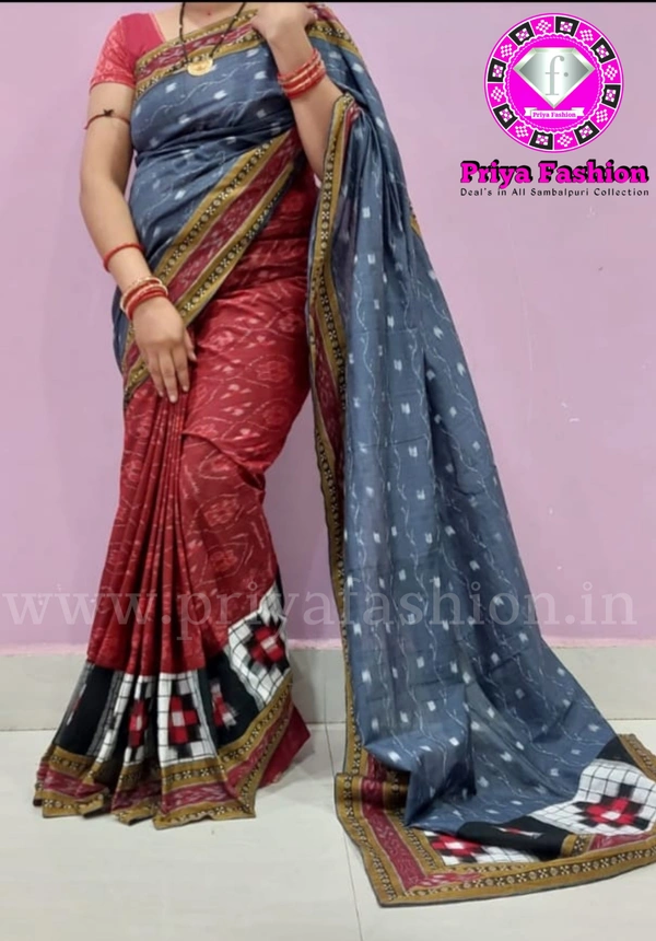 101696 Sambalpuri Handloom Patchwork Saree With Blause