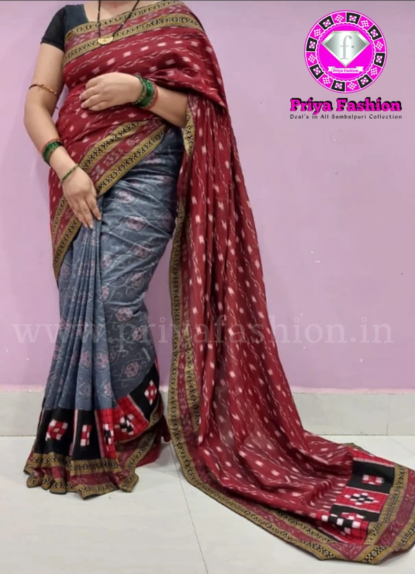 101699 Sambalpuri Handloom Patchwork Saree With Blause
