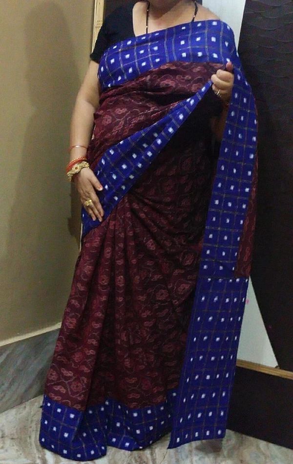 101746 Sambalpuri Handloom Patchwork Saree With Blause