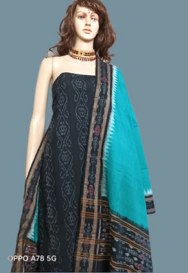 101763 Sambalapuri Handloom Dress Material With Dupatta