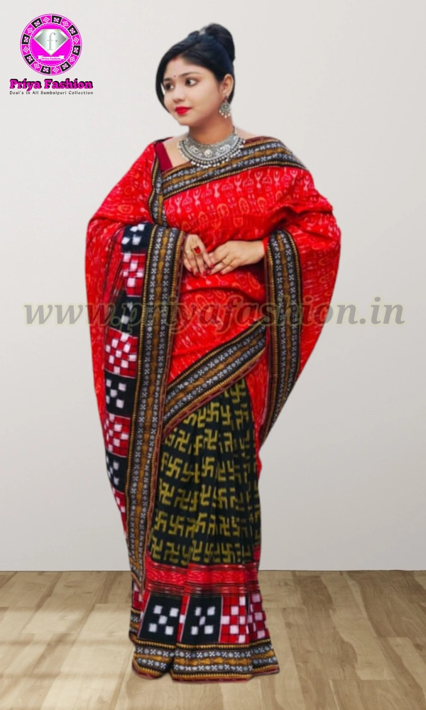 102008 Sambalpuri Handloom Patchwork Sarees With Blause
