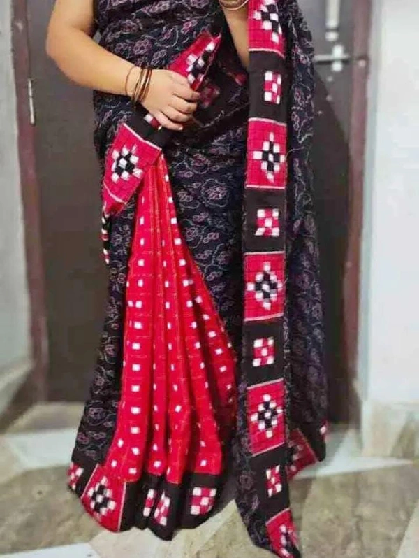 102024 Sambalpuri Handloom Patchwork Saree With Blause