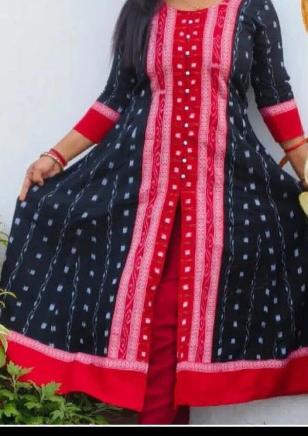 102122 Sambalpuri Handloom Round Long Kurti - 36